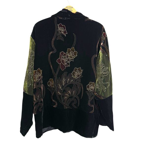 Vintage 90s Aria A Women Velvet Jacket Top Large Whimsigoth Indie Fairy Grunge - Picture 5 of 7